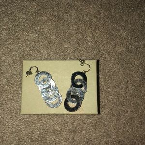 Silver dangle chain link earrings